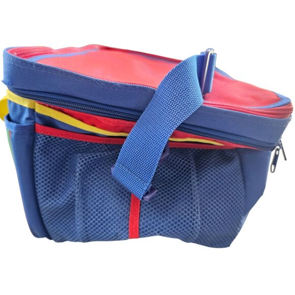 Colorblock Organization Kid Car Picnic Bag with Shoulder Strap VTG 90s Large - Picture 6 of 10